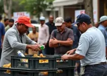 grupo quebrando caixotes e expulsando flanelinhas
