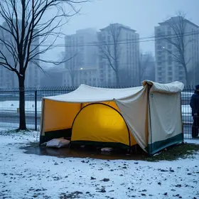 abrigo emergencial contra o frio